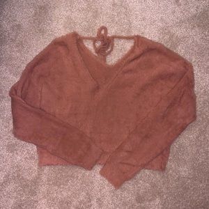 Brown fuzzy sweater